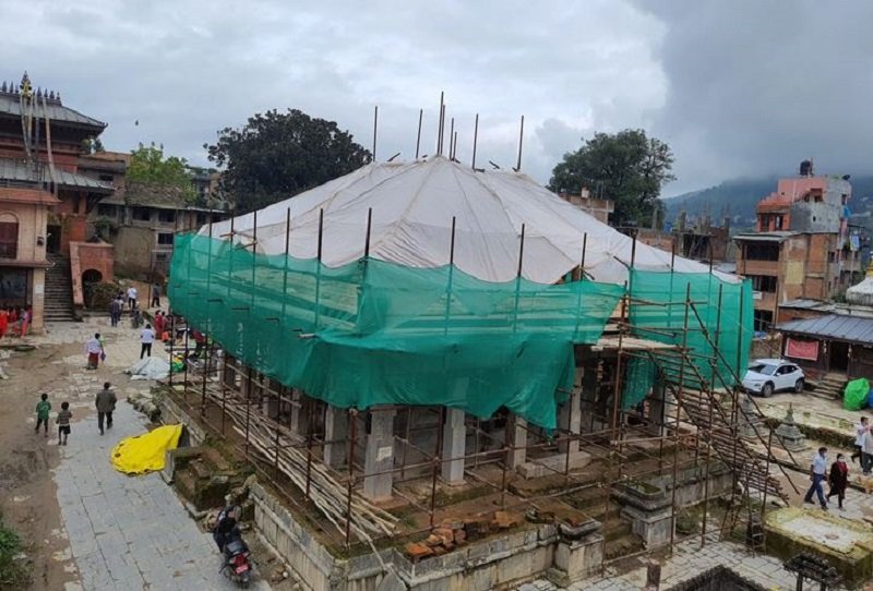 पाँच महिनाअघिदेखि रातो मच्छिन्द्रनाथ मन्दिर पुनर्निर्माण अलपत्र