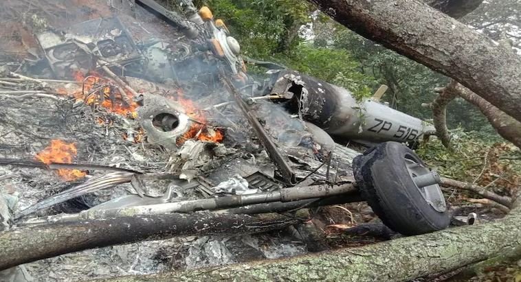 भारतीय सेनाको हेलिकोप्टर दुर्घटनामा परेका मध्ये १३ जनाको मृत्यु